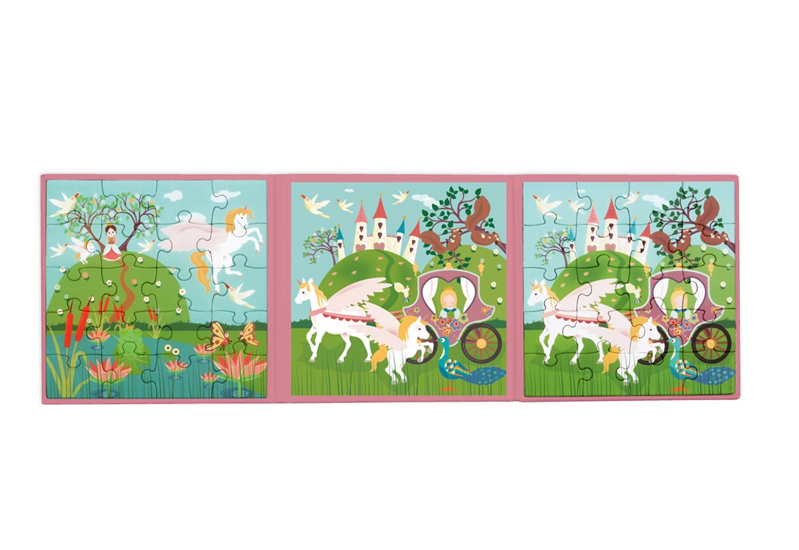2 Puzzles magnéticos para llevar - Princesas y Unicornios