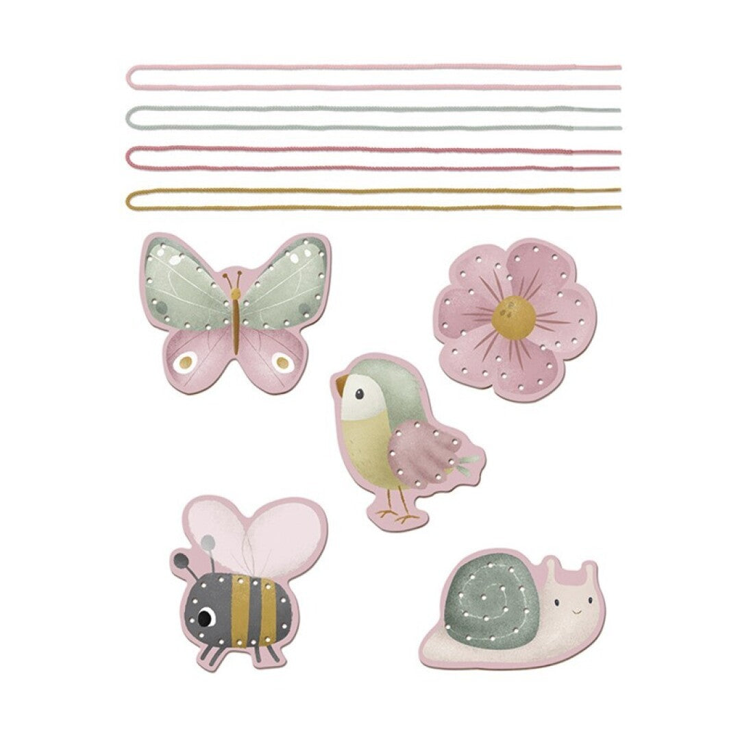 Tarjetas para enlazar cordones - Flores y Mariposas