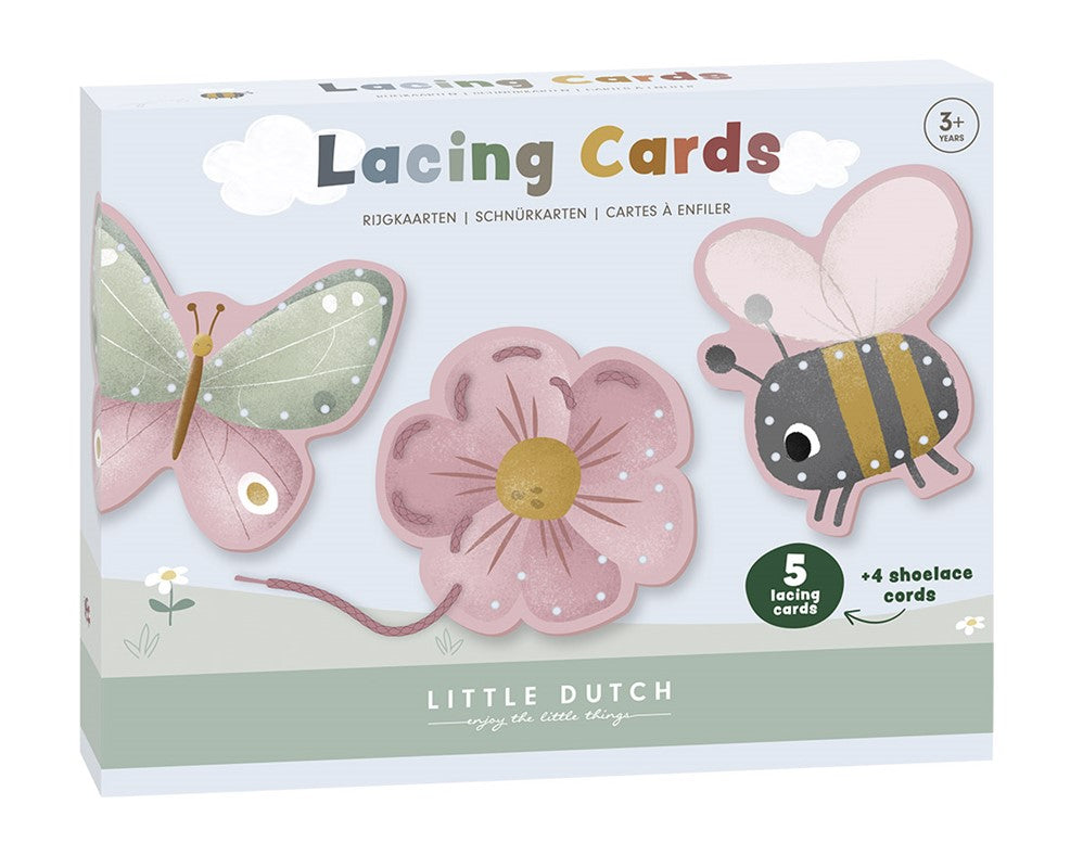 Tarjetas para enlazar cordones - Flores y Mariposas