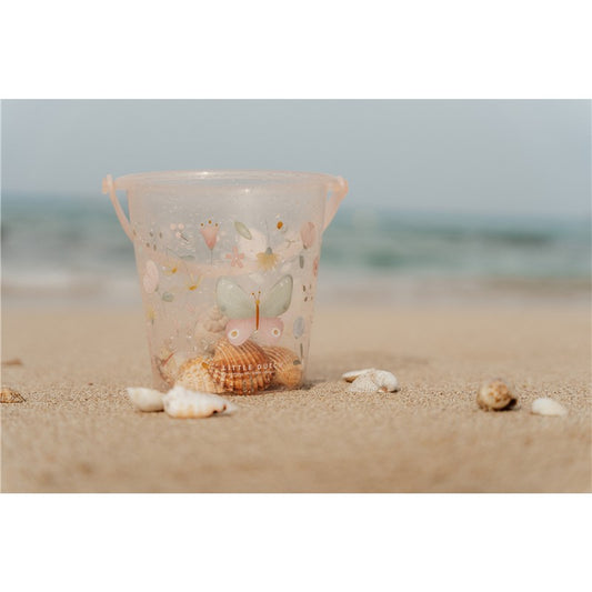 Cubo de playa - Flores y Mariposas