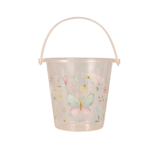 Cubo de playa - Flores y Mariposas