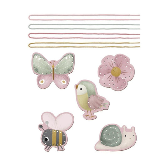 Tarjetas para enlazar cordones - Flores y Mariposas
