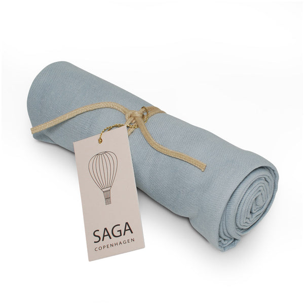 Muselina en algodón orgánico azul de la marca saga copenhagen