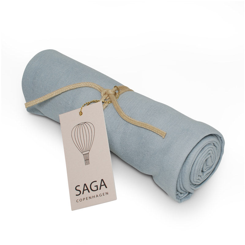 Muselina en algodón orgánico azul de la marca saga copenhagen