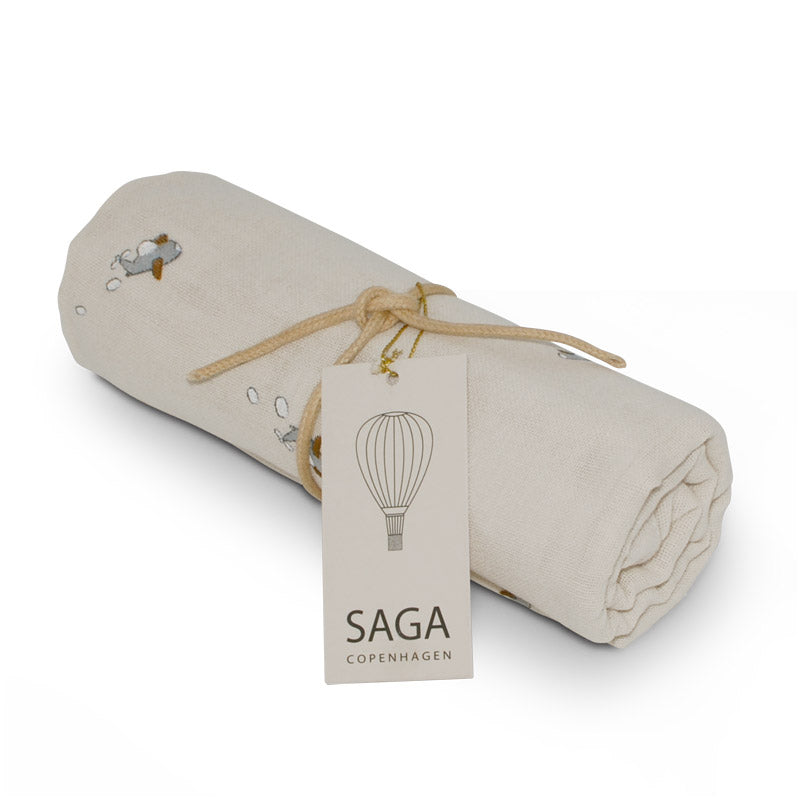 Muselina de algodón orgánico para bebés en color beige