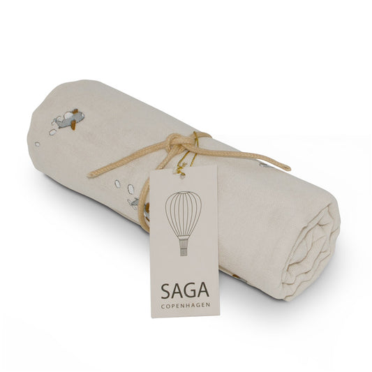 Muselina de algodón orgánico para bebés en color beige