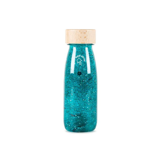 Botella sensorial turquesa para 0-6 meses