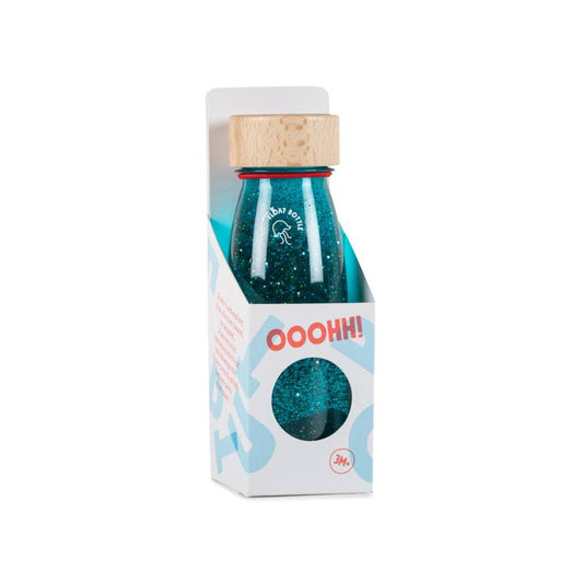 Botella sensorial turquesa