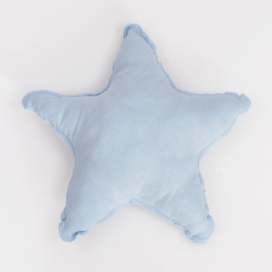 Cojín estrella piqué azul