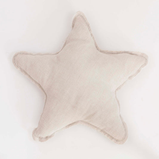 Cojín estrella lino beige