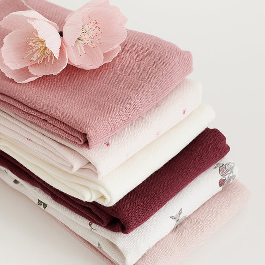 Pack 2 muselinas Blossom Pink 70x70